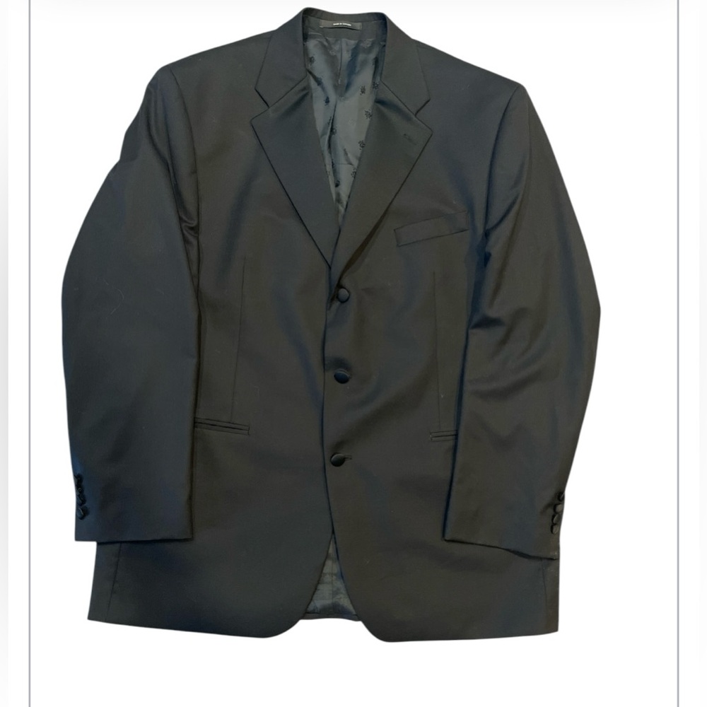 ALFANI 92%wool-Laine 8%CashmereMen's Black Blazer‎